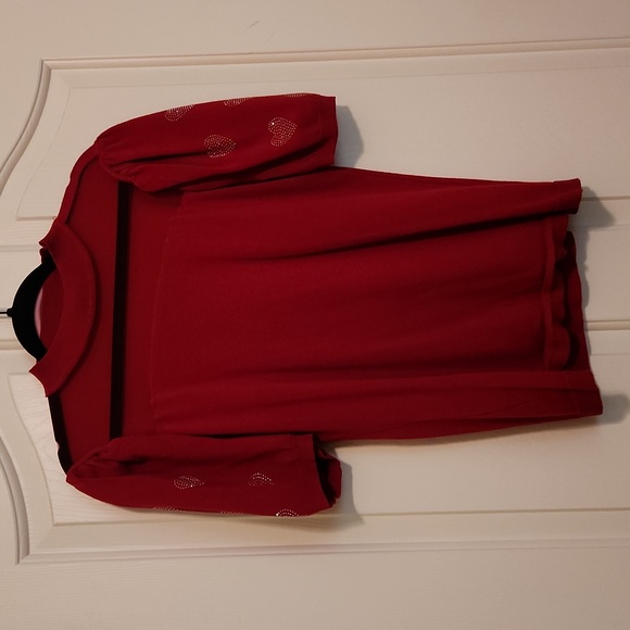 Vintage sweater with sheer netting at the top Size L with diamond hearts - Picture 1 of 4